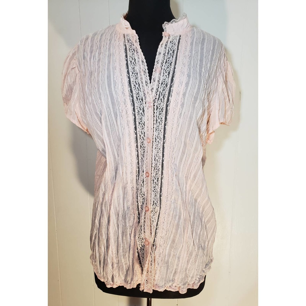 Faded Glory size 16/18 pink button up blouse
